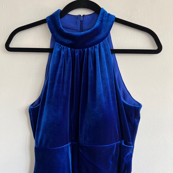 Women's Vince Camuto Blue Velvet Dress Size 6 - Picture 2 of 6